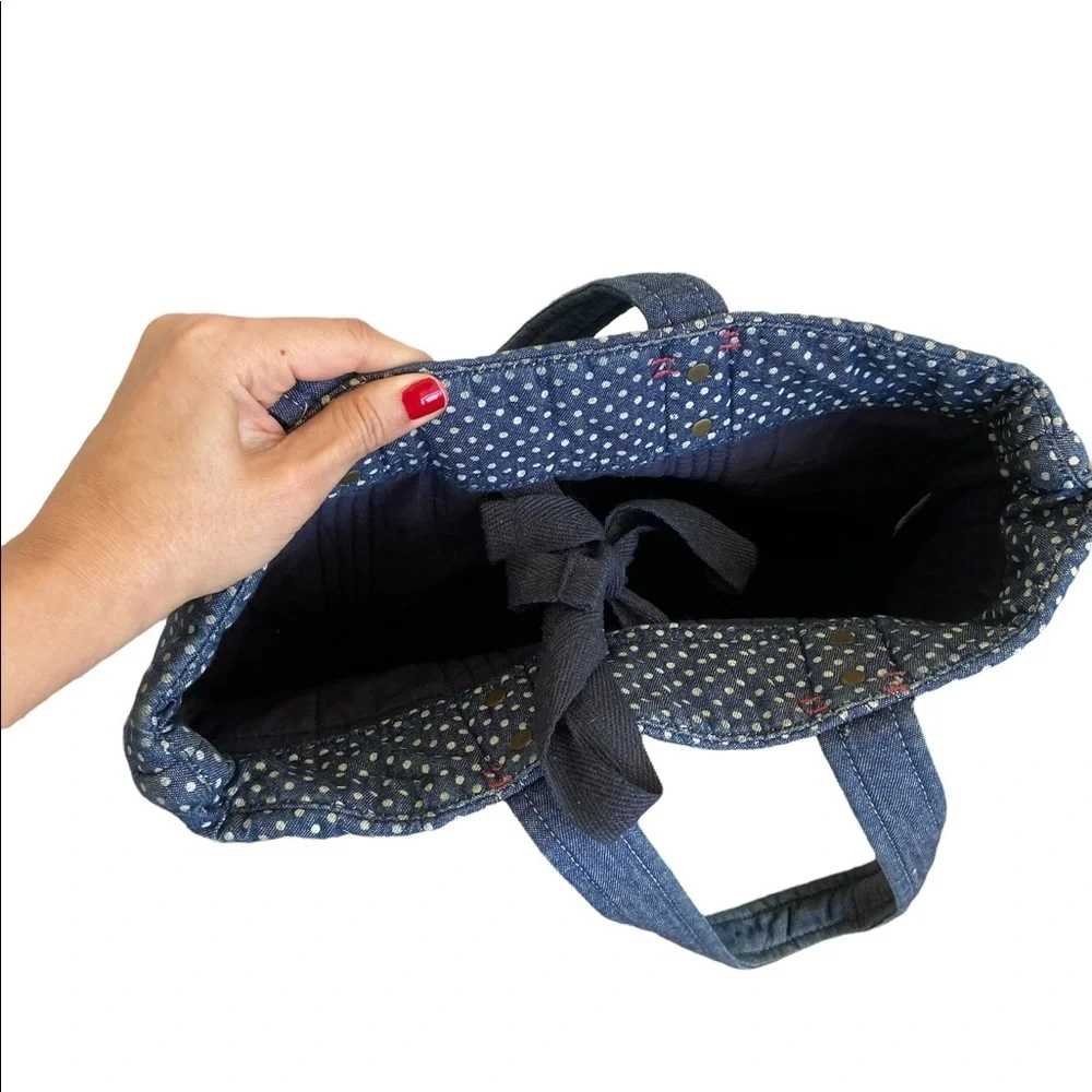 American Eagle Denim Tote Polka Dots Bag
